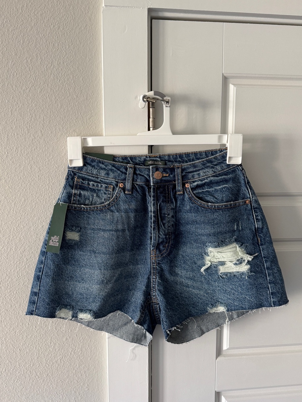 wild fable Dark Blue Distressed Jean Shorts